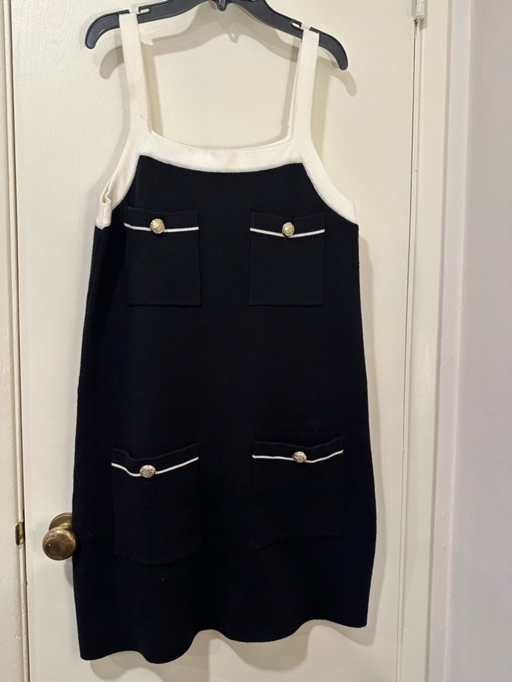 English Factory Black and White V-Neck Top